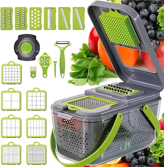 Vegetable Cutter with Storage Box – Multifunctional Salad Shredder